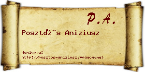 Posztós Aniziusz névjegykártya